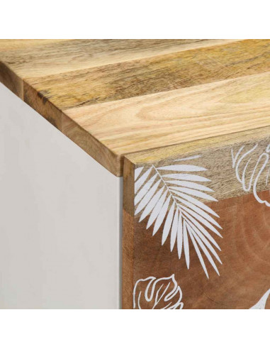 Comodini 2pz 40x33,5x46 cm in Legno Massello di Mango