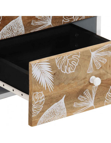 Comodini 2pz 40x33,5x46 cm in Legno Massello di Mango