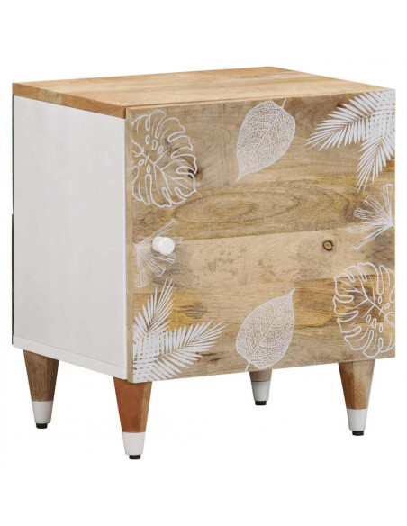Comodini 2pz 40x33,5x46 cm in Legno Massello di Mango
