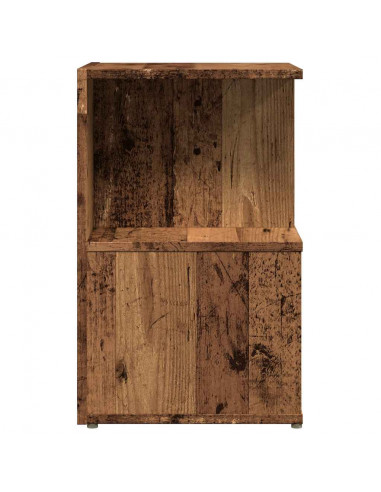 Comodini Legno Vecchio 2 pz 35x35x55 cm in Legno Multistrato