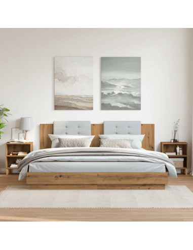 Comodini Rovere Artigianale 2 pz 40x30x50 cm Legno Multistrato