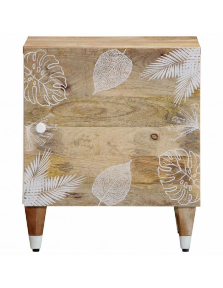 Comodino 40x33,5x46 cm in Legno Massello di Mango