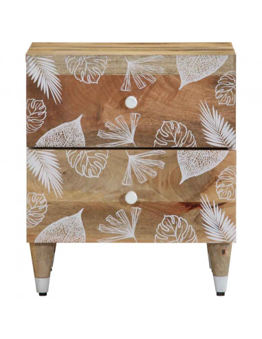 Comodino 40x33,5x46 cm in Legno Massello di Mango