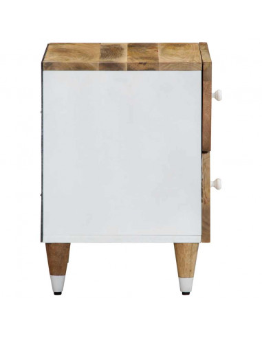 Comodino 40x33,5x46 cm in Legno Massello di Mango