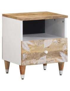 Comodino 40x33x46 cm in Legno Massello di Mango