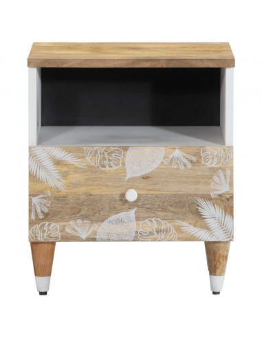 Comodino 40x33x46 cm in Legno Massello di Mango