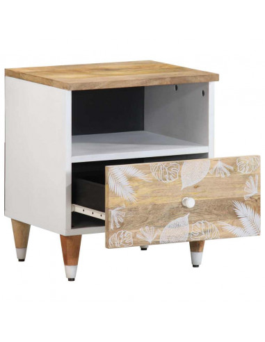 Comodino 40x33x46 cm in Legno Massello di Mango