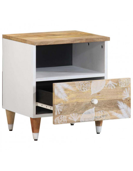 Comodino 40x33x46 cm in Legno Massello di Mango
