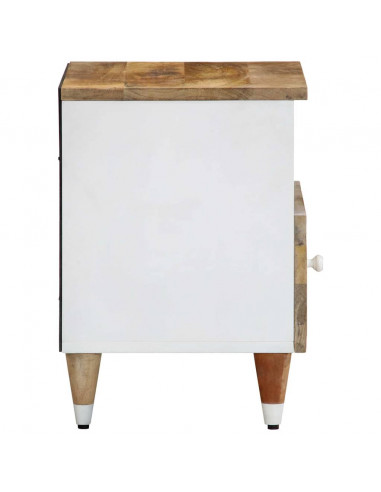 Comodino 40x33x46 cm in Legno Massello di Mango