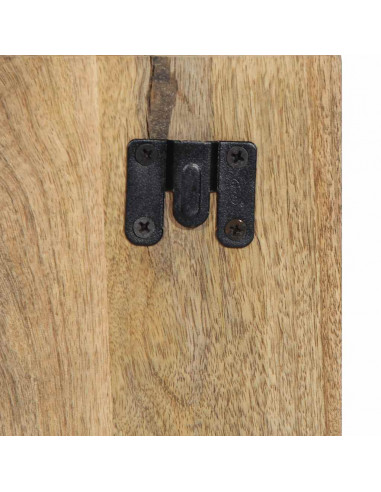 Comodino 50x27x50 cm in Legno Grezzo Massello di Mango