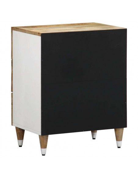 Comodino 50x33x60 cm in Legno Massello di Mango