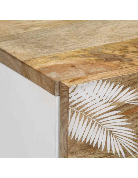 Comodino 50x33x60 cm in Legno Massello di Mango