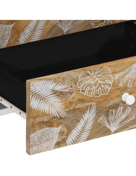 Comodino 50x33x60 cm in Legno Massello di Mango