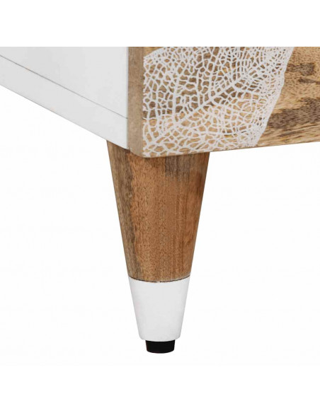 Comodino 50x33x60 cm in Legno Massello di Mango