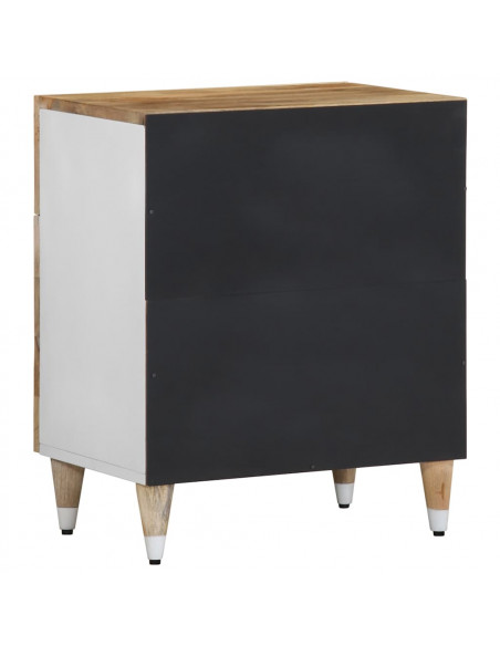 Comodino 50x33x60 cm in Legno Massello di Mango