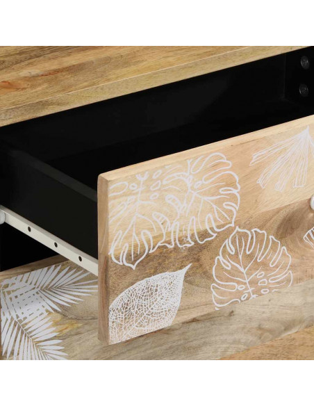 Comodino 50x33x60 cm in Legno Massello di Mango