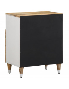 Comodino 50x33x60 cm in Legno Massello di Mango