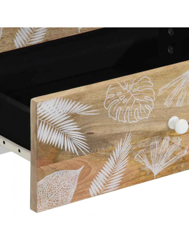 Comodino 50x33x60 cm in Legno Massello di Mango