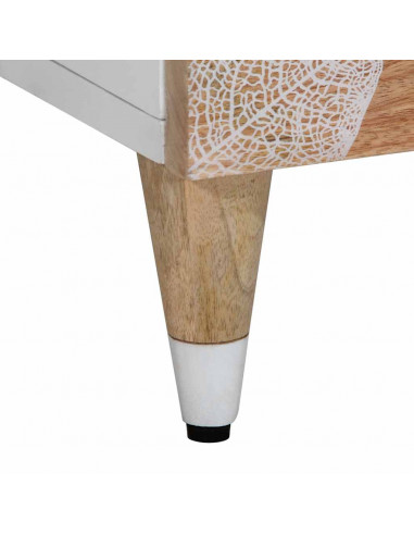 Comodino 50x33x60 cm in Legno Massello di Mango