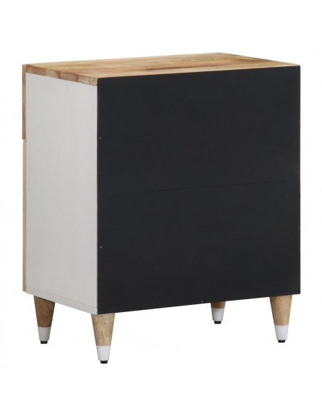 Comodino 50x33x60 cm in Legno Massello di Mango