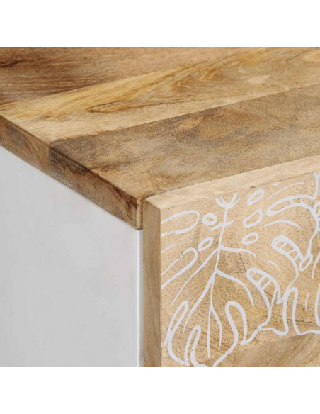 Comodino 50x33x60 cm in Legno Massello di Mango