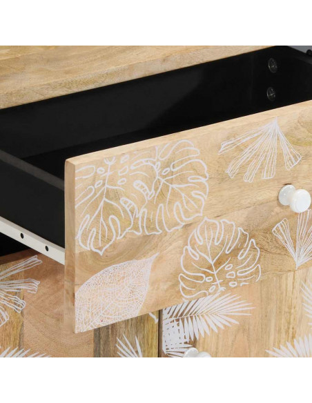 Comodino 50x33x60 cm in Legno Massello di Mango