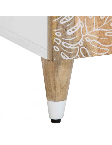 Comodino 50x33x60 cm in Legno Massello di Mango