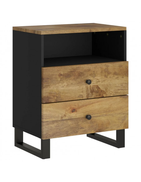 Comodino 50x33x62cm Legno Massello di Mango e Legno Multistrato