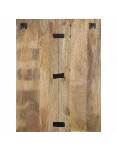 Comodino 60x32x80 cm in Legno Grezzo Massello di Mango