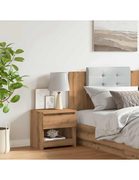 Comodino Rovere Artigianale 40x30x39 cm in Legno Multistrato