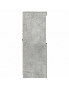 Credenza Grigio Cemento 81x37x100 cm in Legno Multistrato 2