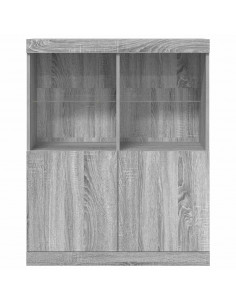 Credenza Grigio Sonoma 81x37x100 cm in Legno Multistrato