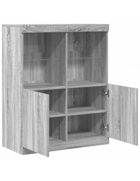 Credenza Grigio Sonoma 81x37x100 cm in Legno Multistrato