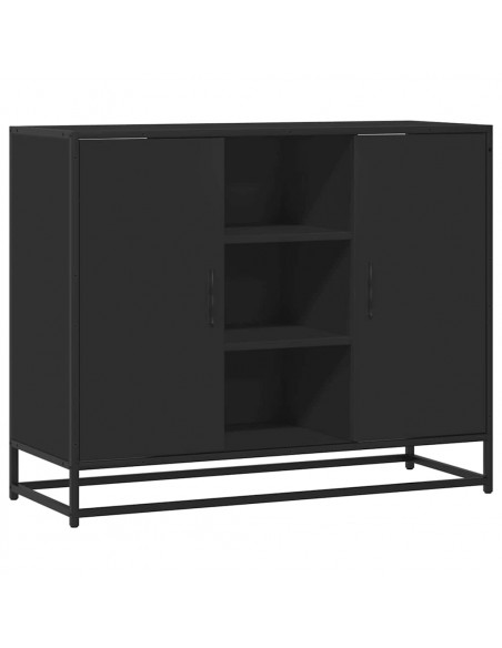 Credenza Nera 92x35x76 cm in Legno Multistrato
