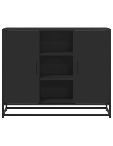 Credenza Nera 92x35x76 cm in Legno Multistrato