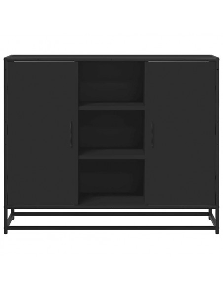 Credenza Nera 92x35x76 cm in Legno Multistrato