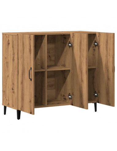 Credenza Rovere Artigianale 90x34x80 cm in Legno Multistrato