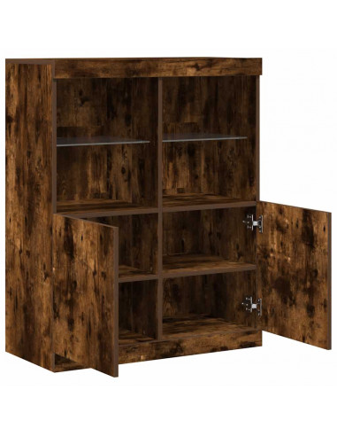 Credenza Rovere Fumo 81x37x100 cm in Legno Multistrato