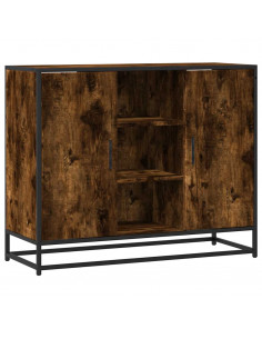 Credenza Rovere Fumo 92x35x76 cm in Legno Multistrato