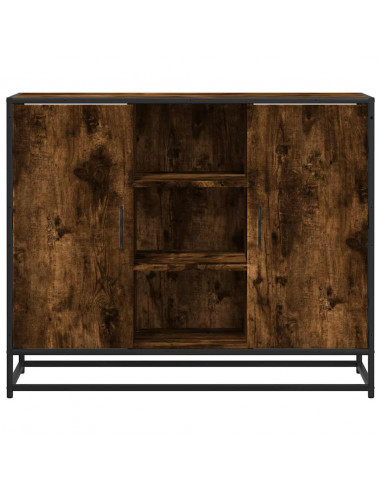 Credenza Rovere Fumo 92x35x76 cm in Legno Multistrato