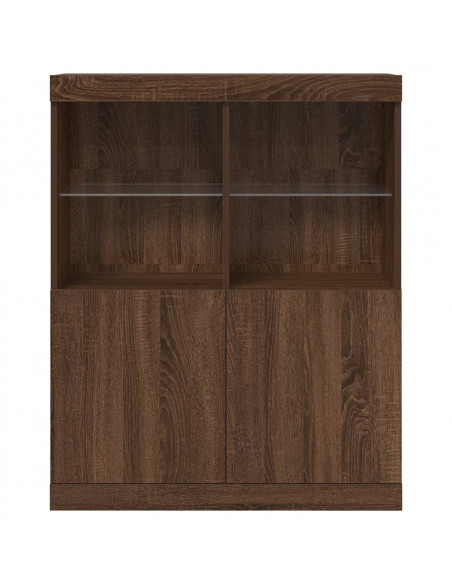 Credenza Rovere Marrone 81x37x100 cm in Legno Multistrato