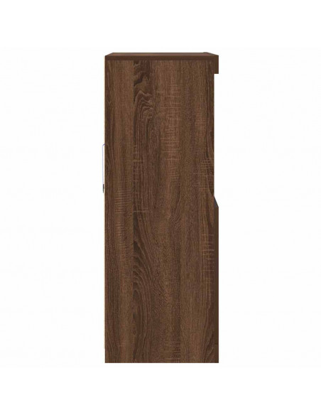 Credenza Rovere Marrone 81x37x100 cm in Legno Multistrato
