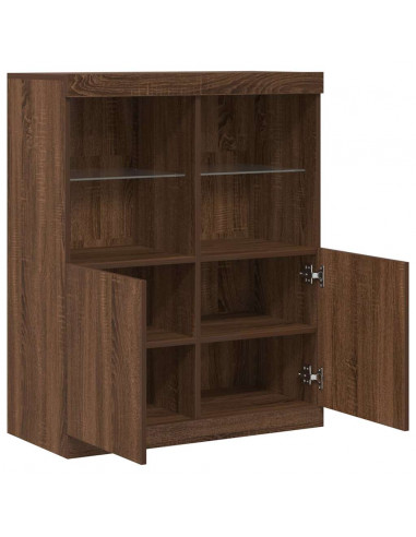 Credenza Rovere Marrone 81x37x100 cm in Legno Multistrato