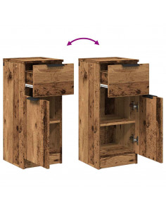 Credenze 2 pz Legno Antico 30x30x70 cm in Legno Multistrato 2