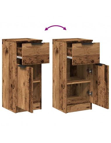 Credenze 2 pz Legno Antico 30x30x70 cm in Legno Multistrato