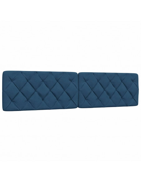 Cuscino Testiera Blu 200 cm in Tessuto