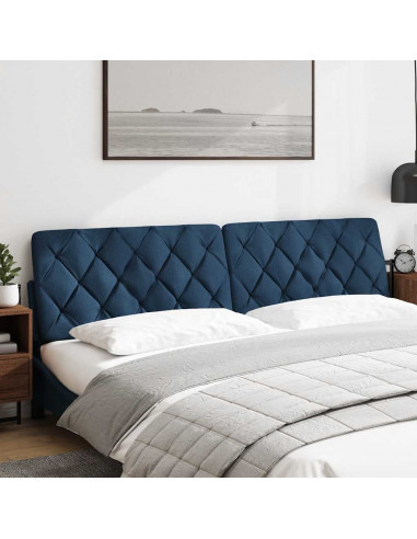 Cuscino Testiera Blu 200 cm in Tessuto