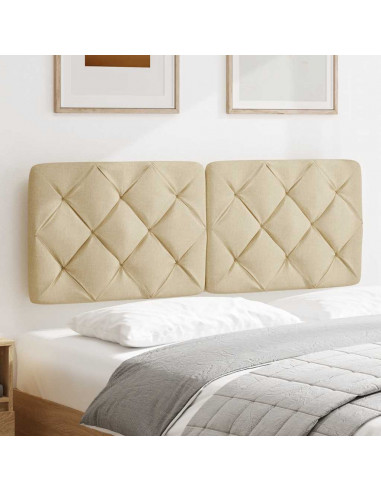Cuscino Testiera Crema 140 cm in Tessuto