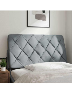 Cuscino Testiera Grigio Chiaro 100 cm in Tessuto 2