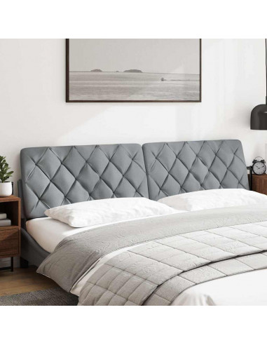 Cuscino Testiera Grigio Chiaro 200 cm in Tessuto